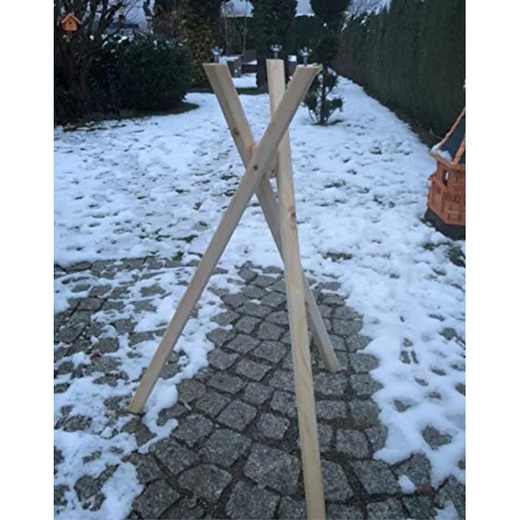 Darlux massiver Dreibeinständer für Vogelhäuser XXL-L aus Holz Natur