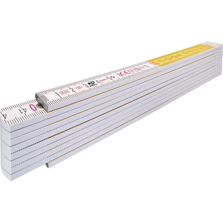 STABILA Zollstock Type 417, 2 m, weiß, weiß/gelbe metrische Schnellablese-Skala, Winkelfunktion, Meterstab aus PEFC-zertifiziertem Holz, Stahlblechgelenke mit integrieter Stahlfeder - Preisvergleich – Bild 3