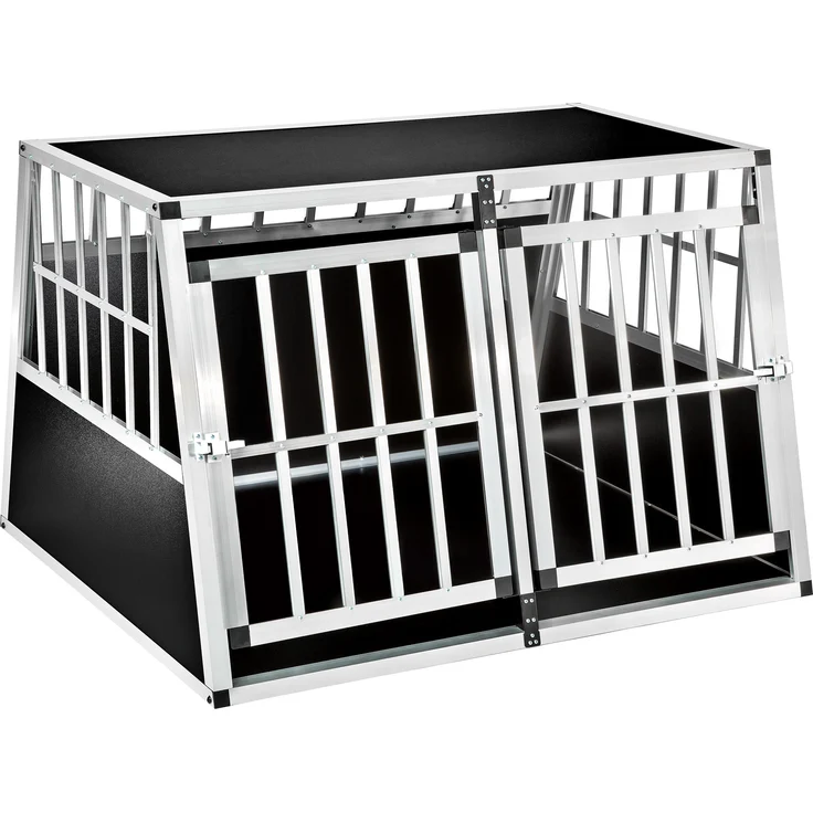 tectake Hundetransportbox doppel mit schräger Rückwand - ohne Trennwand – Bild 1