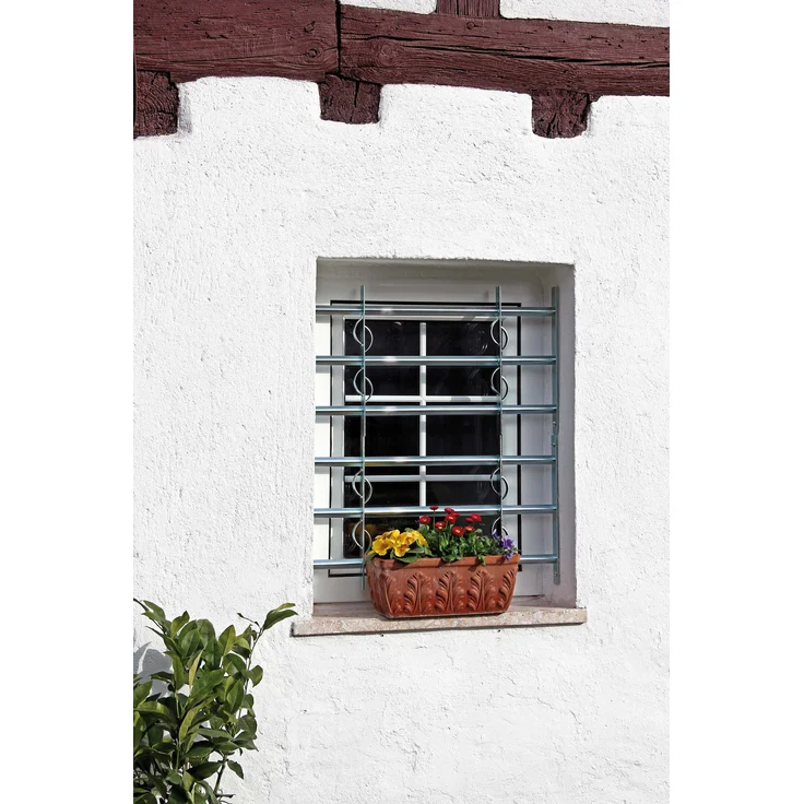 Alberts Fenstergitter Secorino Style | Ausziehbar für Fenster außen | Einbruchschutz Gitter | galvanisch blau verzinkt | 600 x 1000-1500 mm 
(563660) – Bild 6