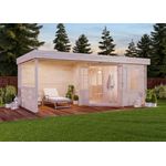 FinnTherm Saunahaus Hanna-40 Gartensauna 3 Sitzbänke aus Holz Sauna Wandstärke 40 mm Außensauna - Preisvergleich