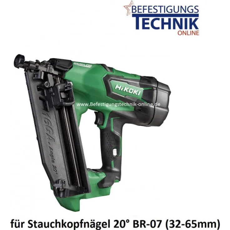 HiKOKI Akku Nagler NT1865DAW4Z 18V Basic 32-65mm für 20° Stauchkopf Nägel BR-07