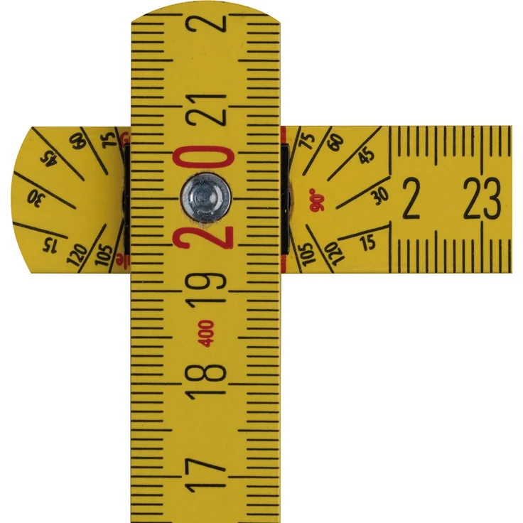 STABILA Zollstock Type 407, 2 m, gelb, metrische Skala, Winkelfunktion, Meterstab aus PEFC-zertifiziertem Holz, Stahlblechgelenke mit integrieter Stahlfeder – Bild 1