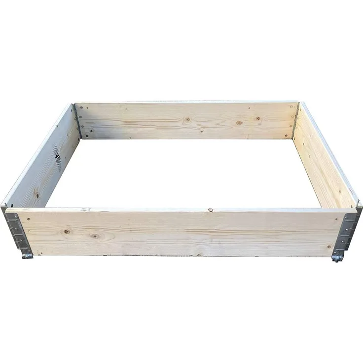 Kronus Palettenrahmen Hochbeet 80 x 60 cm, stapelbar 19,5 cm Höhe 15 mm Wandstärke 80 l Füllvolumen Stahl-Scharniere - Preisvergleich