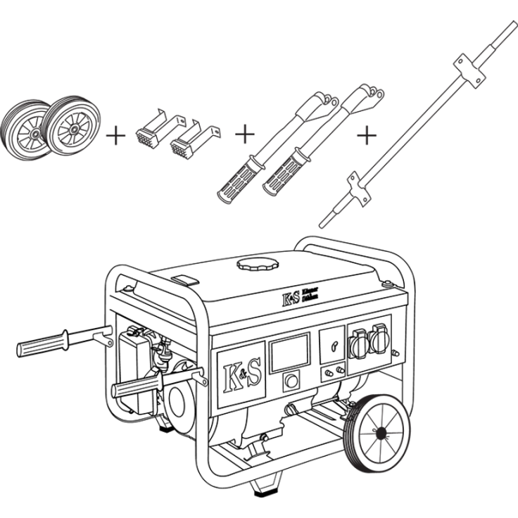 Könner & Söhnen KS 3 KIT Transportsatz für Benzin- und Gas/Benzin-Generatoren KS 3000 – Bild 3