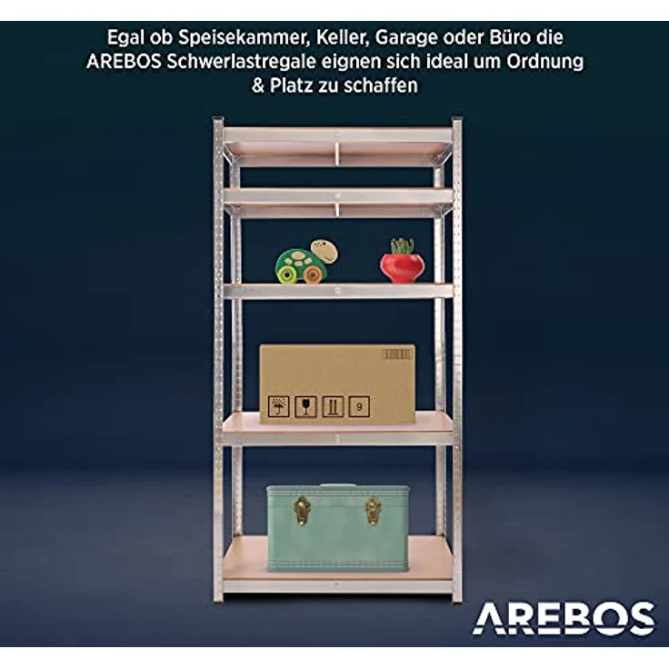 AREBOS Schwerlastregal Lagerregal Werkstattregal Steckregal Kellerregal Regal - marron – Bild 5