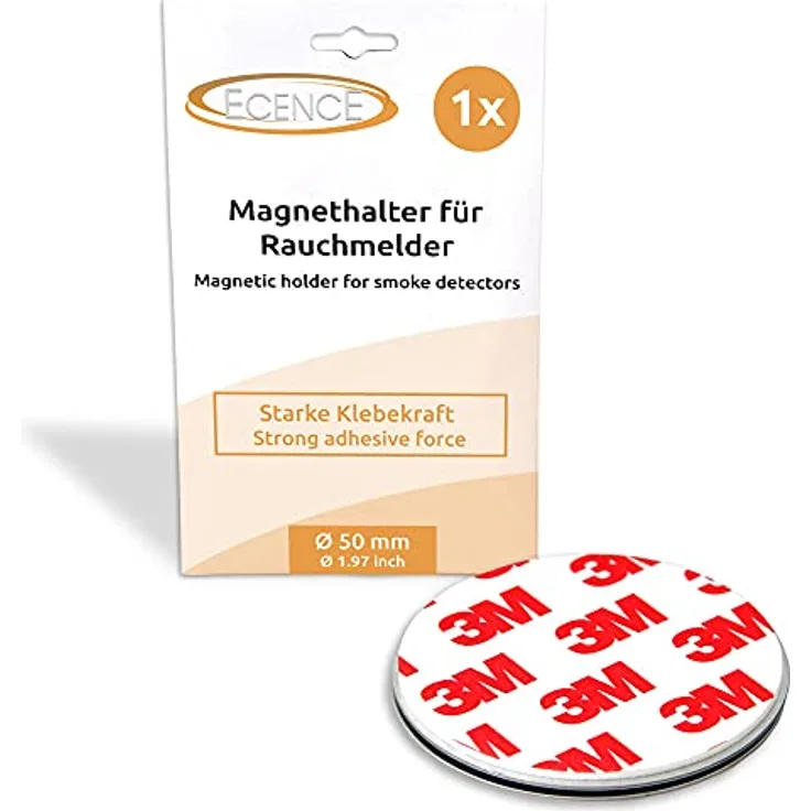 EN Rauchmelder Magnethalter 1 Stück selbstklebende Magnethalterung für Rauchmelder Ø 50mm