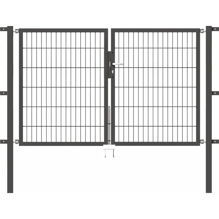 Alberts Doppeltor Flexo mit Zubehör | anthrazit | Breite 200 cm | Höhe 120 cm 
(648435)