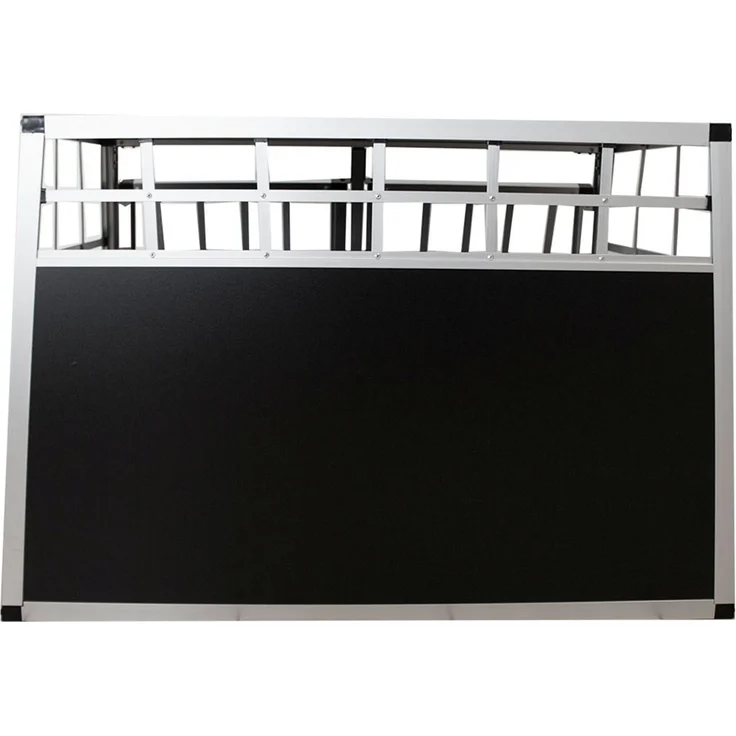 Juskys Alu Hundetransportbox XL - 96 × 91 × 70 cm – Auto Hundebox robust & pflegeleicht – 2 Gittertüren verschließbar - Reisebox für Hunde – Bild 8