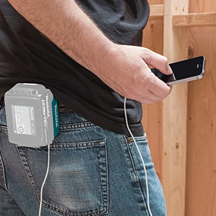 Makita DECADP05 Akku-USB-Adapter, 2 USB-Ausgänge für 14,4 V und 18 V Li-Ion Akkus, ohne Akku, ohne Ladegerät – Bild 6