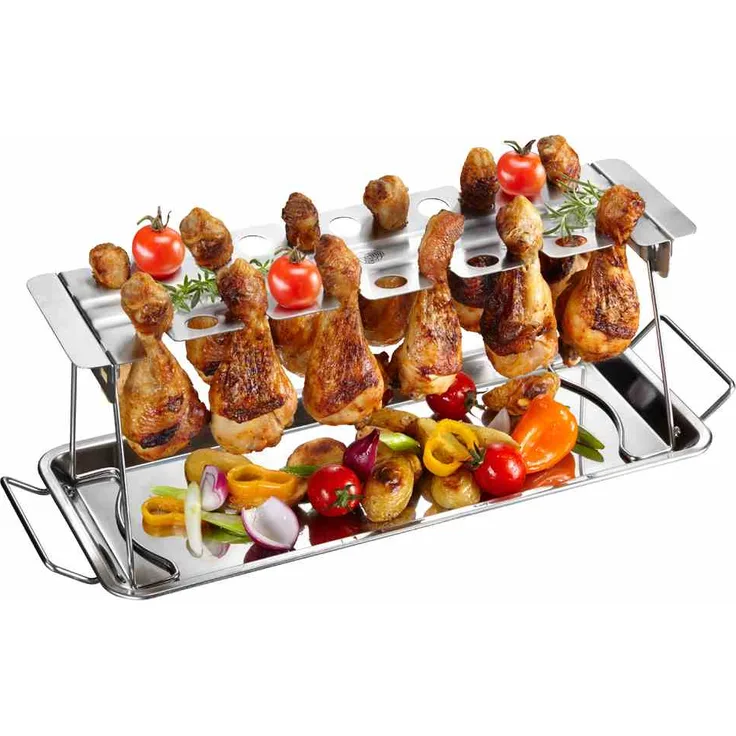 Gefu Hähnchenkeulen - Halter BBQ silberfarben