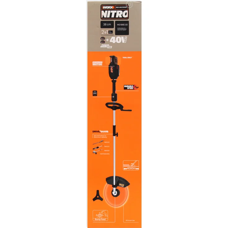 Worx Rasentrimmer Freischneider 40V Max WG186E.92 ohne Akkus 38 cm Schnittkreis – Bild 8