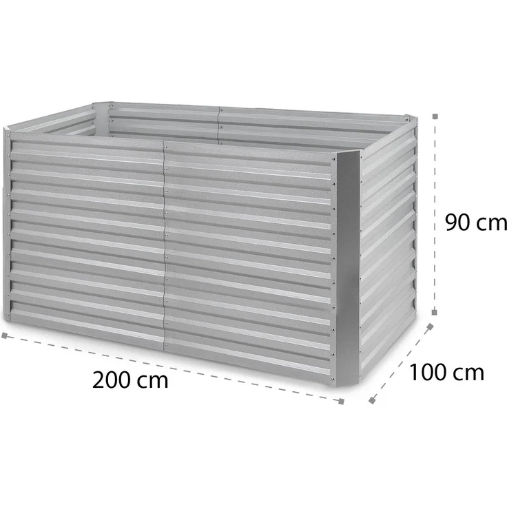 High Grow Straight Hochbeet 200x90x100cm 1800l Stahl Silber – Bild 9