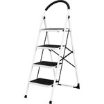 Craftfull Klapptritt CF-130A Trittleiter Aluminium Leiter Haushaltsleiter weiß (4 Stufen) - Preisvergleich