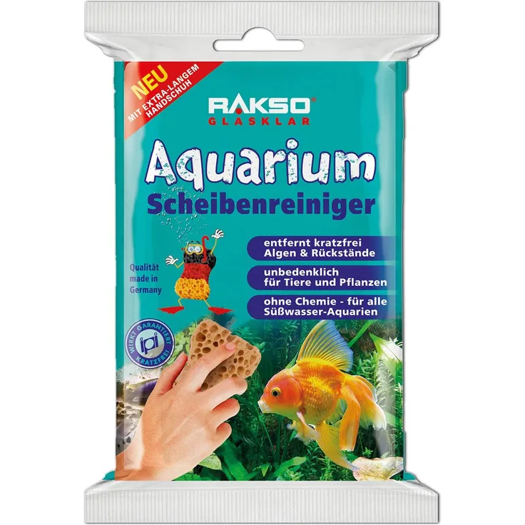 RAKSO Aquarium Scheibenreinigungsschwamm entfernt kratzfrei Algen-Rückstände