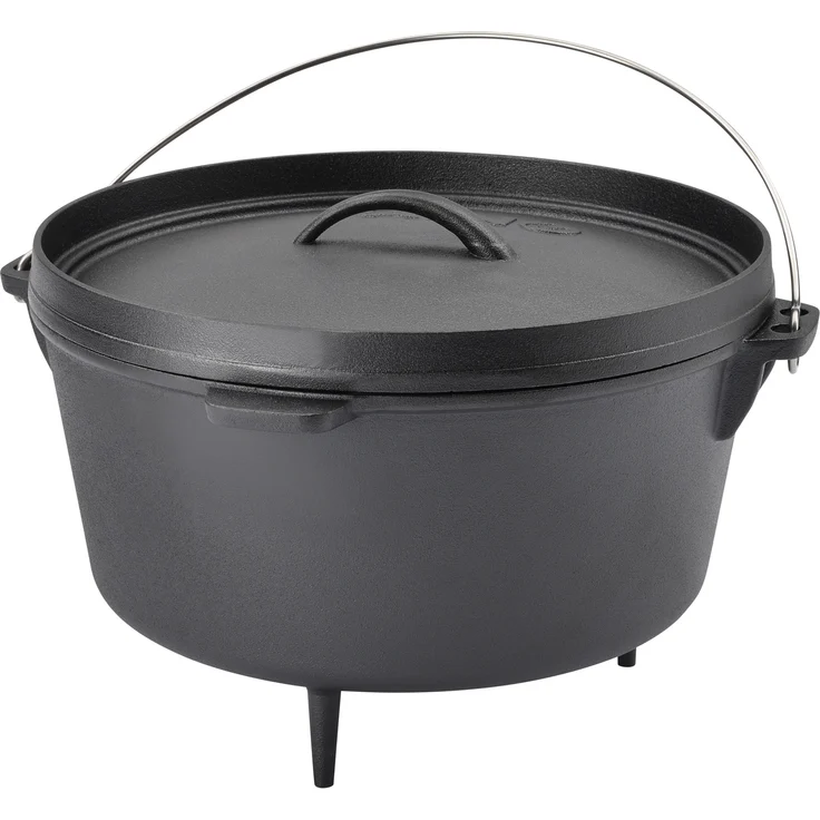 TAINO Dutch Oven Gusseisen 8L D 36cm Set Deckelheber Ständer Zubehör Cast Iron – Bild 4