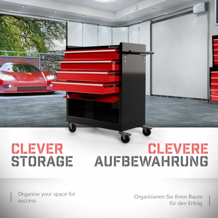 Werkstattwagen leer 4 Schubladen Einlage Werkzeugwagen Montagewagen Rollwagen – Bild 2