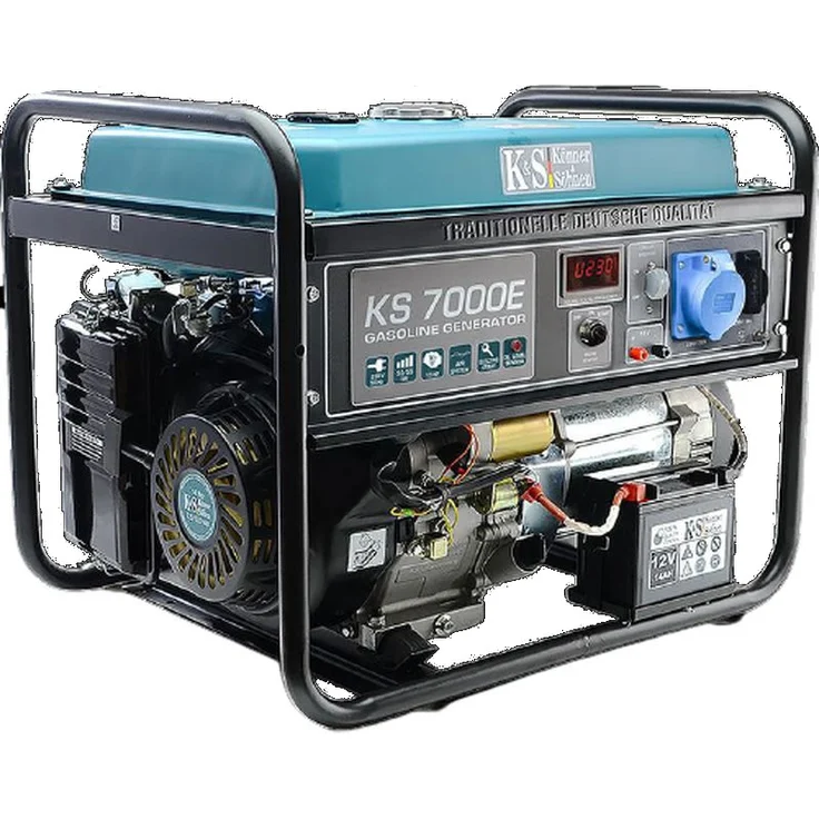 Könner & Söhnen - KS 7000E Benzin Stromerzeuger 5500 Watt, 1x16A (230V), 1x32A (230V), 12V, E-Start, Automatischer Voltregler (AVR), Ölmangelsicherung, – Bild 2