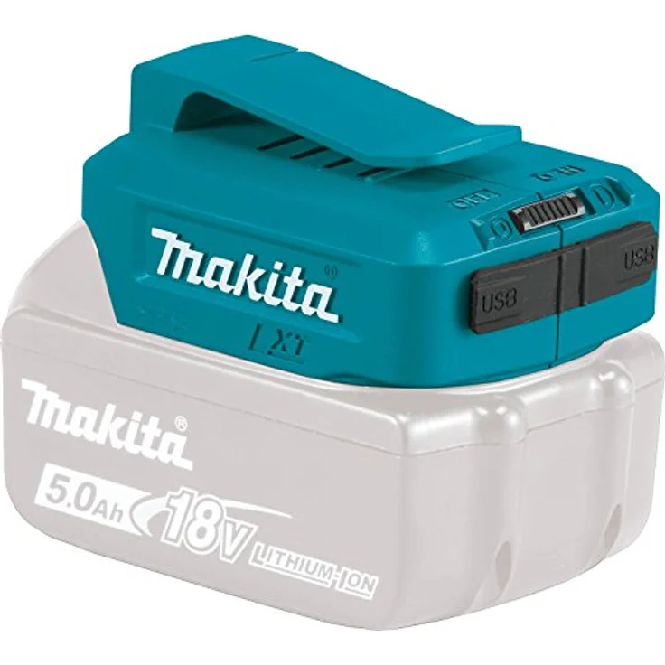 Makita DECADP05 Akku-USB-Adapter, 2 USB-Ausgänge für 14,4 V und 18 V Li-Ion Akkus, ohne Akku, ohne Ladegerät – Bild 1