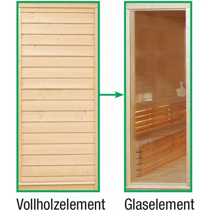 Wolff Finnhaus Sauna Paradiso: Tausch Vollholz in Glas