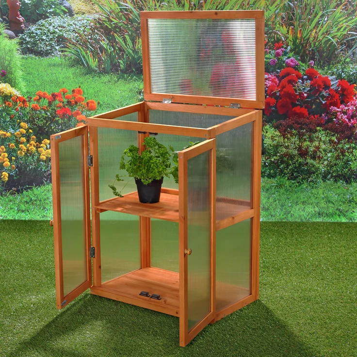 Mucola Gewächshaus Treibhaus Pflanzhaus Anzuchthaus 2 Türen Garten Balkon Schrank – Bild 5
