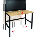 Klappbare Werkbank mit Massivholzplatte & Lochrückwand