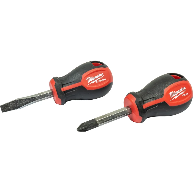 Milwaukee Tri-Lobe Schraubendreher Set Stubby (PZ2 - SL6.5, Klingenlänge 45 mm)