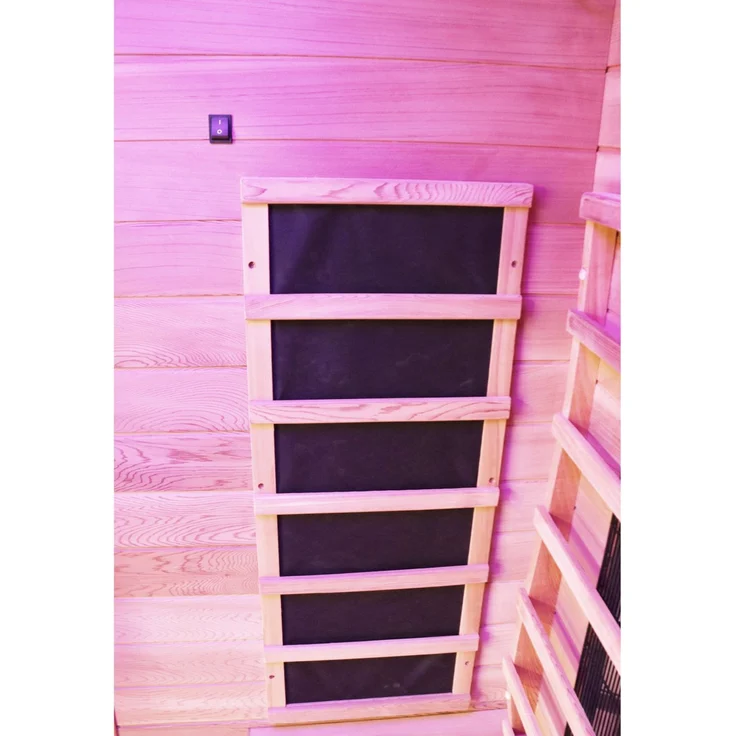 Dewello Infrarotkabine Infrarotsauna PIERSON PRO 135cm x 105cm Hemlock-Zeder inkl. DUO Strahler, Vollspektrumstrahler, Bodenstrahler – Bild 5