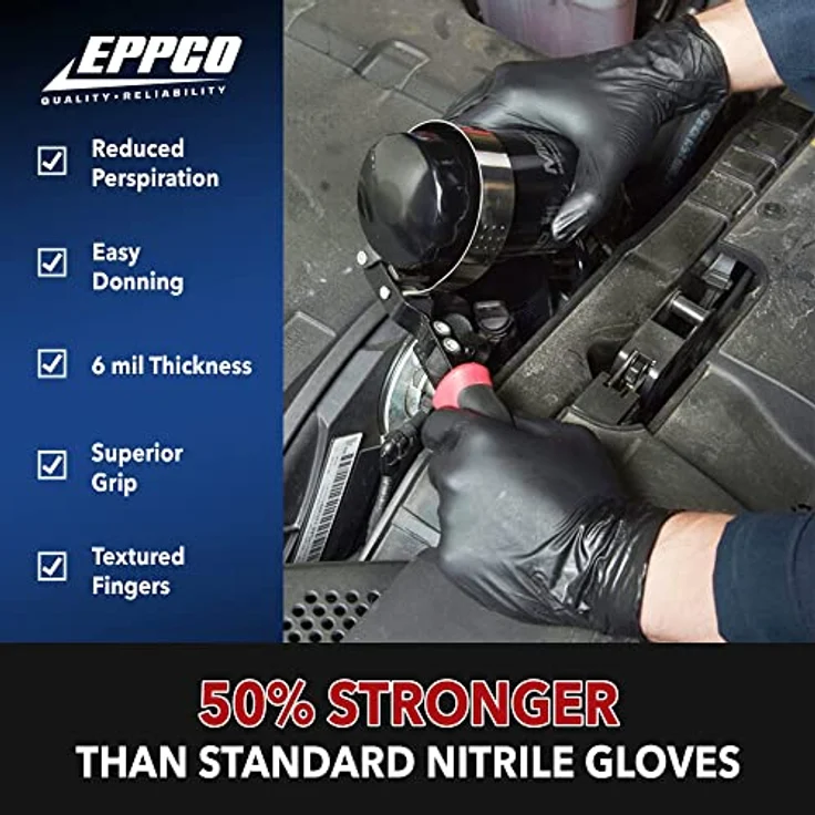 Kunzer GREASE BULLY XL 100 St. Nitril Einweghandschuh Größe (Handschuhe): XL EN 374, EN 455 – Bild 3