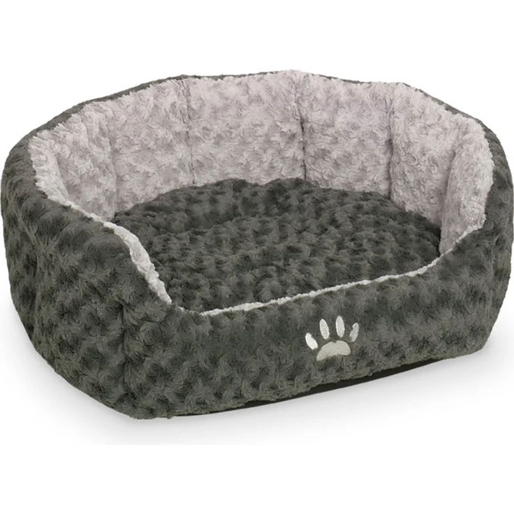 Nobby Komfortbett Seoli dungelgrau/gellgrau, oval, 65 x 57 x 22 cm
