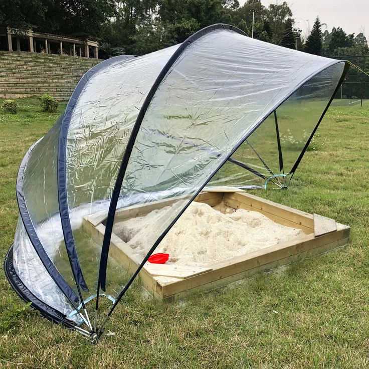 Steinbach Cabrio Dome Ø 440 x 220 cm schwarz - Gartendach & Pooldach für Aufstellpools – Bild 3