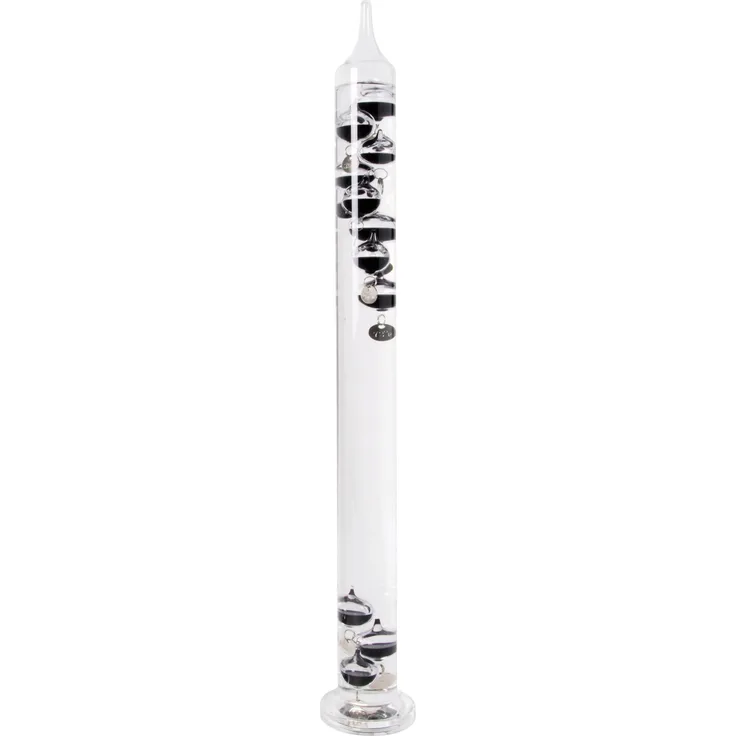 Esschert Design Galileo-Thermometer, Temperaturmesser, Glasthermometer mit Kugeln, Größe L, ca. 7,6 cm x 7,6 cm x 56 cm
