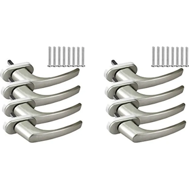 8 x Alu Fenstergriff in Dunkelsilber F9 - Stiftlänge 30mm