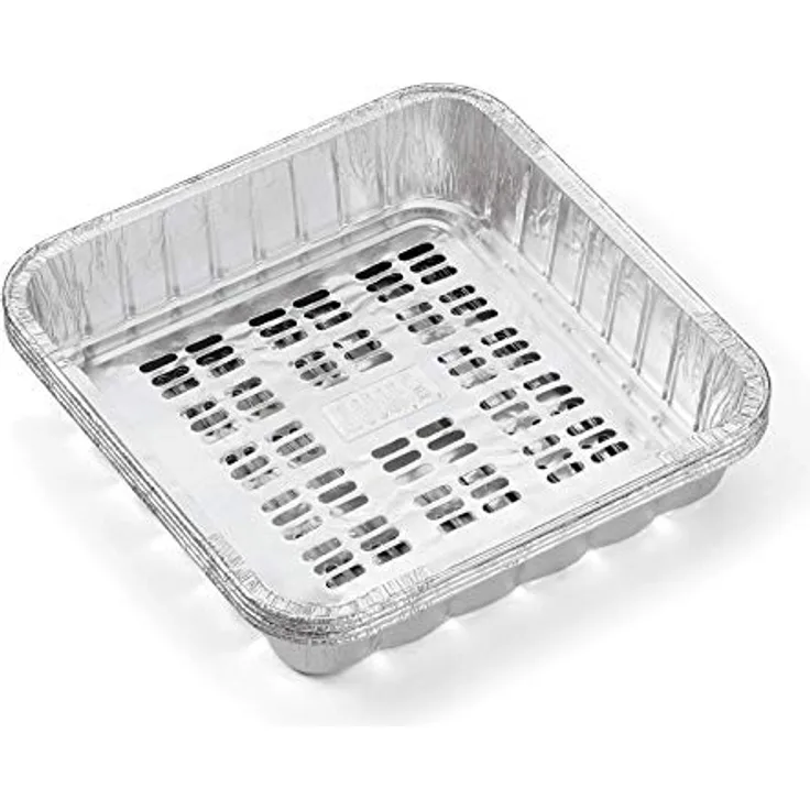 Weber Grillpfannen fr Gemse Aluminium, 20 x 20 x 3,8 cm, 4 Stck