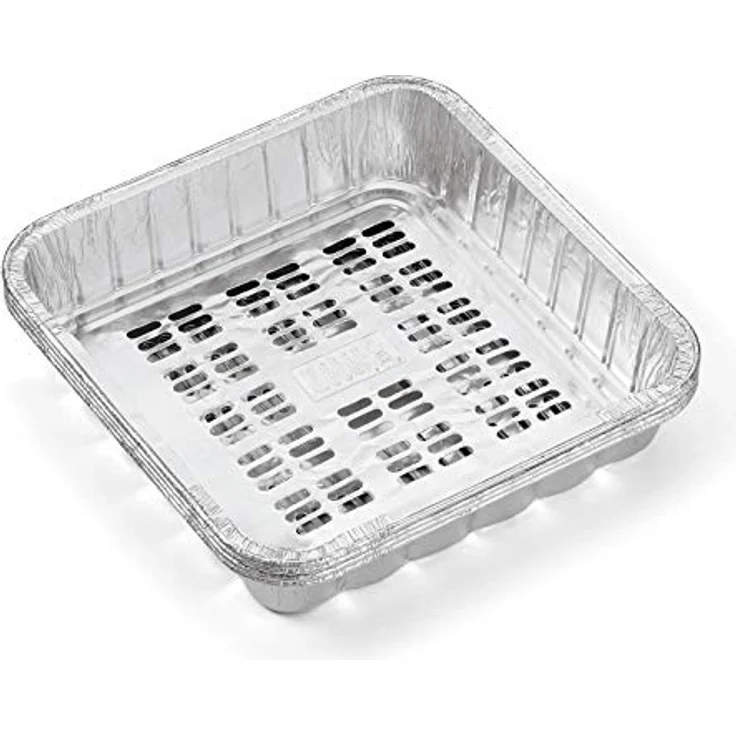 Weber Grillpfannen fr Gemse Aluminium, 20 x 20 x 3,8 cm, 4 Stck