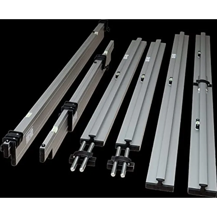 rabo Trockenschüttungslehre -'-'Uni Set-'-' 10-teilig: je 2 Grundschienen 1,00m und 1,50m, 1 Grundschiene 2,00m; 3 Adapter zur Verlängerung, je 1 Abziehlatte stufenlos verstellbar 1,20-2,00 & 2,00-3,40m