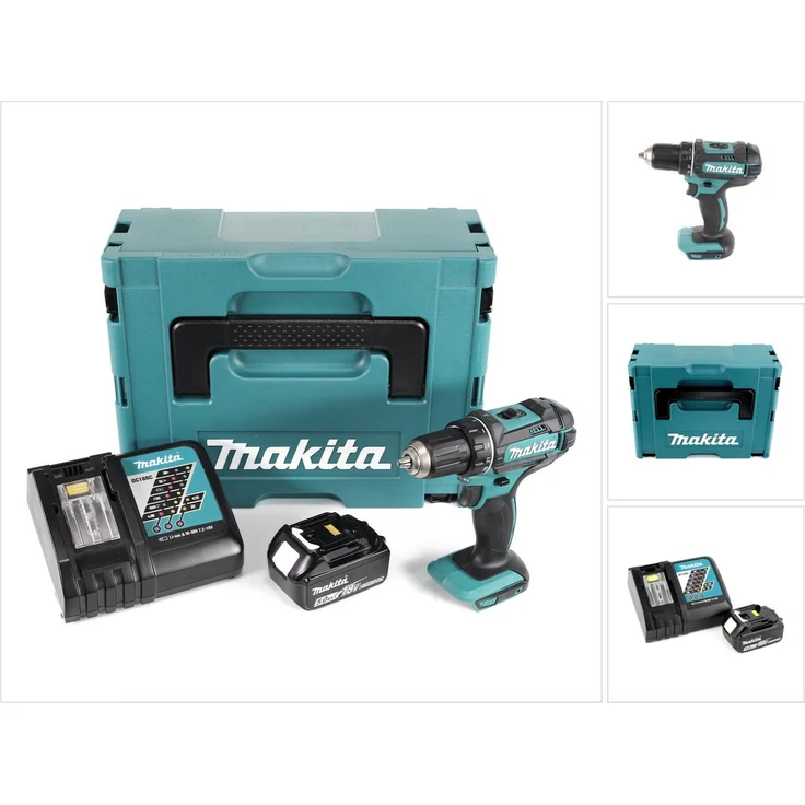 Makita DDF482 Akkubohrschrauber 18V 2-Gang Schnellspannbohrfutter 1x 5.0Ah Akku mit Ladegerät im Makpac – Bild 1