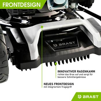 BRAST Rasenmäher Benzin 5,2kW(7PS) mit Antrieb + Elektrostart 53cm