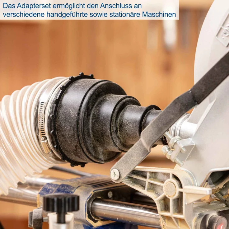 Scheppach Absauganlage DC100 inkl. Adapterset | 65 Liter Füllmenge | Metallbehälter mit Griff | 100 mm Schlauchanschluss | 1200W | Luftleistung: 215 m³/h | inkl. Filterpatrone und 4x Papierfilter – Bild 5