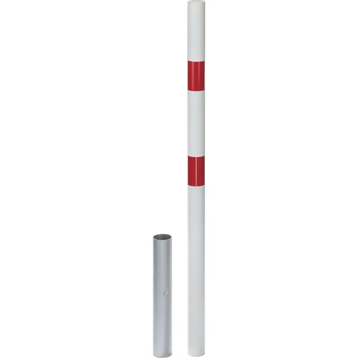 Alberts Absperrpfosten Stabo | zum Einbetonieren, herausnehmbar | weiß | Pfosten-Ø 60 mm | Höhe über Boden 100 cm 
(782139)