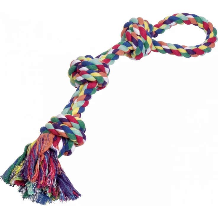 Nobby Rope Toy Spielseile bunt 3 Knoten doppelt 580 g – Bild 1