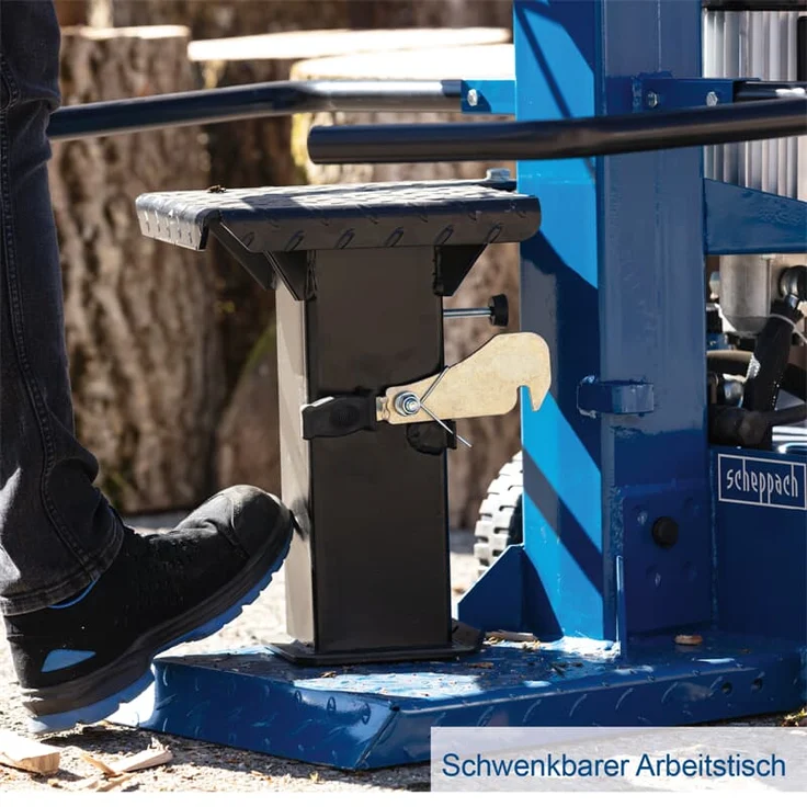 Scheppach Compact 8T Holzspalter stehend | 7,95 Tonnen Spaltkraft 230V 3150W | Meterholz bis 1070mm / max. Ø 350mm | schwenkbarer Tisch für Kurzholz | Hartholz & Weichholz - inkl. Fahrvorrichtung – Bild 4