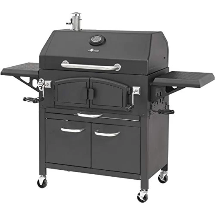 Barbecue El Fuego Holzkohlegrill Grand Ontario Holzkohlegrillwagen Smoker BBQ, Grillfläche 81 x 46 cm – Bild 1