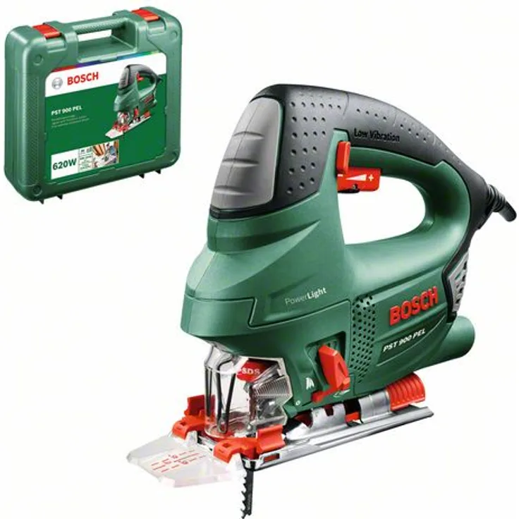 Bosch Stichsäge PST 900 PEL (620W, Hubzahl bei Leerlauf 500-3100 U/min, in Kunststoffkoffer)