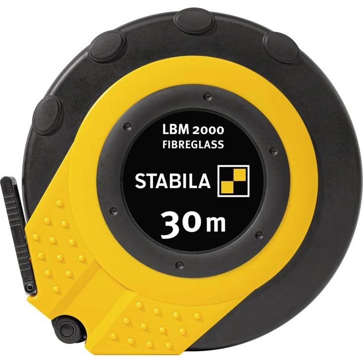 STABILA Kapselbandmaß LBM 2000 FIBREGLASS, 30 m, Glasfaser-Messband mit metrischer Skala und Knickschutz, Universalhaken, bruchsichere Kapsel, MID-Genauigkeit – Bild 1