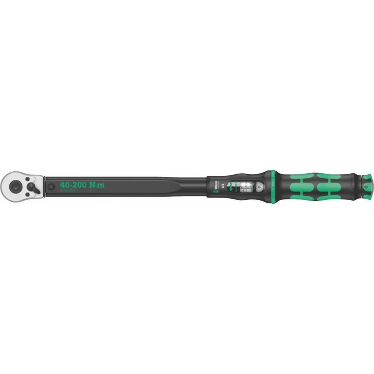 Wera 05075622001 Click-Torque C 3 Drehmomentschlüssel mit Umschaltknarre Schwarz, Grün, 1/2'', 40-200 Nm