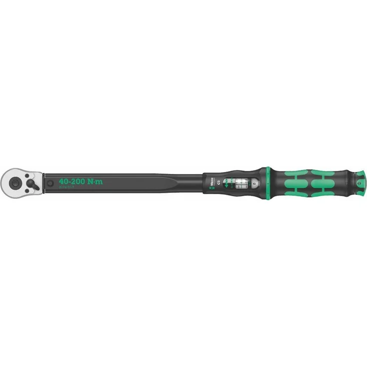 Wera 05075622001 Click-Torque C 3 Drehmomentschlüssel mit Umschaltknarre Schwarz, Grün, 1/2'', 40-200 Nm – Bild 1