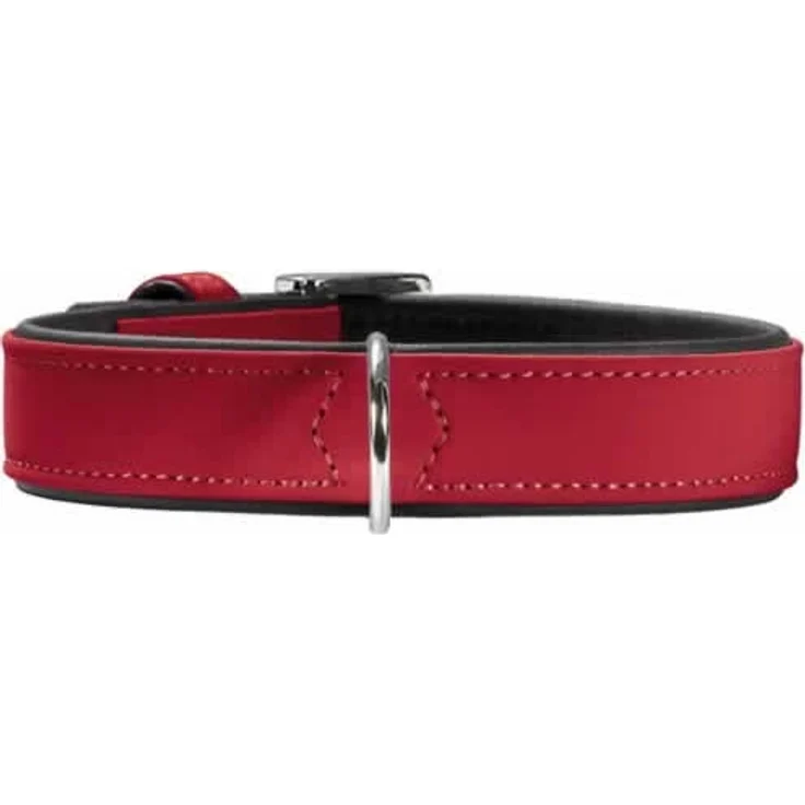 Hunter Hunde-Halsband Softie rot-schwarz S – Bild 1