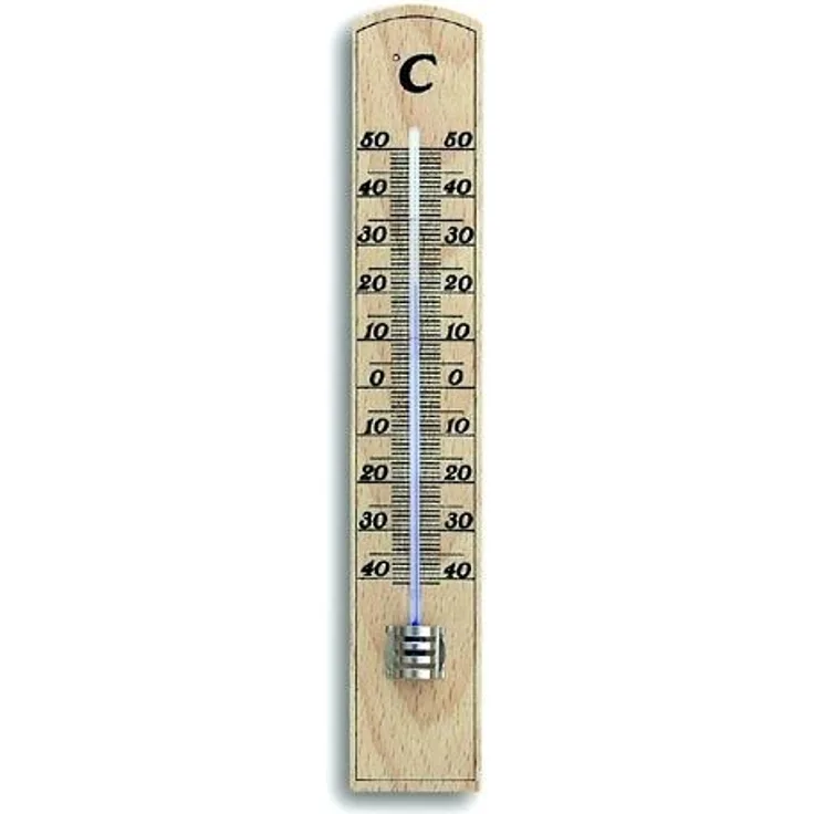 Zimmerthermometer Messber.-30 b.50GradC H206xB35xT15mm Buche TFA VE: 10