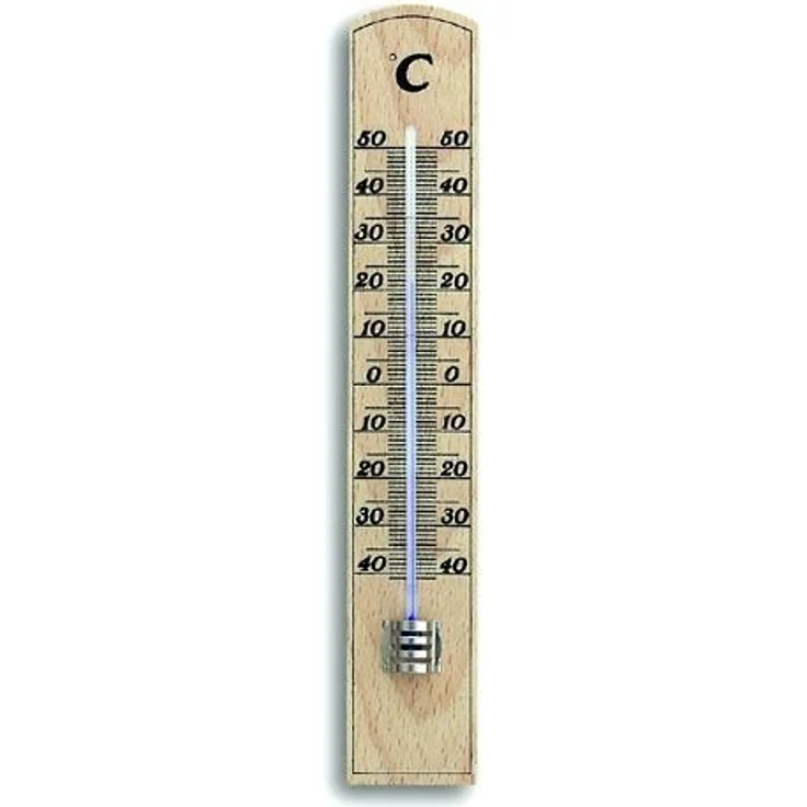 Zimmerthermometer Messber.-30 b.50GradC H206xB35xT15mm Buche TFA VE: 10